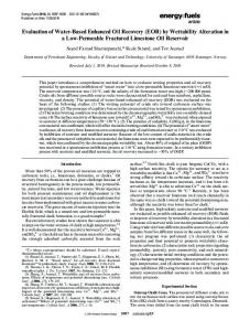 Evaluation of Water-Based Enhanced Oil Recovery - American ...