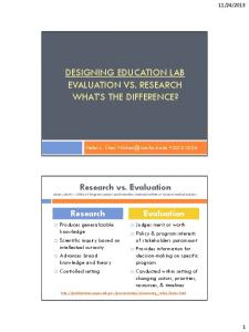 Evaluation vs. research what's the difference?