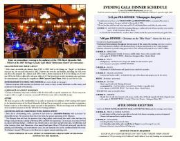 EVENING GALA DINNER SCHEDULE