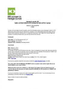 Event Invite - 100 Women in Hedge Funds