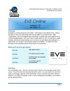 EveOnline orientation for VWBPE - MOOC