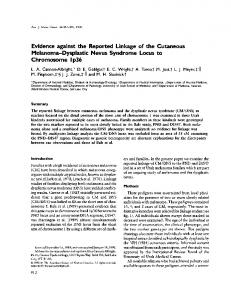 Evidence against the Reported Linkage of the Cutaneous ... - NCBI - NIH