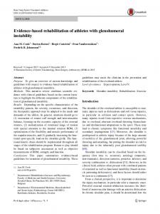 Evidence-based rehabilitation of athletes with glenohumeral instability