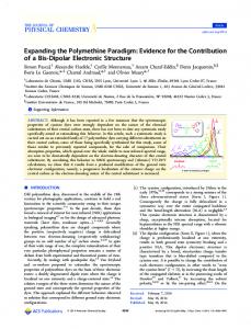 Evidence for the Contribution of a Bis-Dipolar Electronic Structure