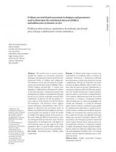 Evidence on nutritional assessment techniques and ... - SciELO