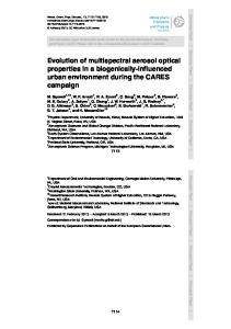 Evolution of multispectral aerosol optical properties in a ... - ACPD