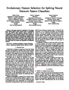 Evolutionary Feature Selection for Spiking Neural Network ... - CiteSeerX