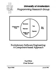 Evolutionary Software Engineering: A Component-based Approach