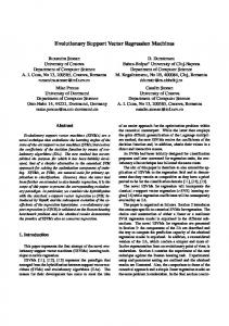 Evolutionary Support Vector Regression Machines - CiteSeerX