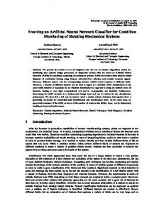 Evolving an Artificial Neural Network Classifier for ... - Semantic Scholar