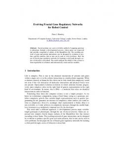 Evolving Fractal Gene Regulatory Networks for ... - Semantic Scholar