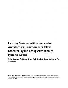 Evolving Systems within Immersive Architectural ... - Philip Beesley