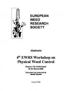 EWRS Physical Weed Control Working Group - European Weed ...