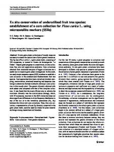 Ex situ conservation of underutilised fruit tree species - Springer Link