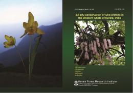 Ex-situ Conservation of Wild Orchids in the Western
