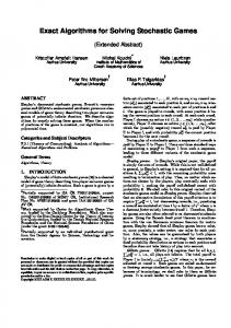 Exact Algorithms for Solving Stochastic Games - Department of ...