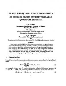 EXACT AND QUASI - EXACT SOLVABILITY OF