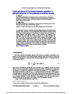 Exact solutions of the Gross-Pitaevskii equation in ...