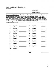 Exam 4 Key - Chemistry