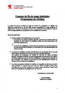 Examen de fin de stage judiciaire