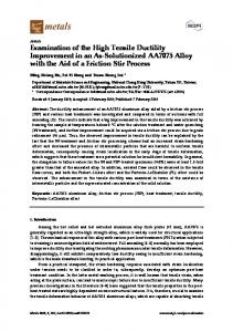 Examination of the High Tensile Ductility Improvement in an As ... - MDPI