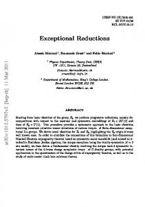 Exceptional Reductions - arXiv