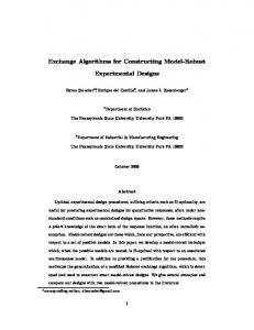 Exchange Algorithms for Constructing Model-Robust ... - CiteSeerX