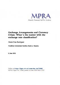 Exchange Arrangements and Currency Crises - Munich Personal ...