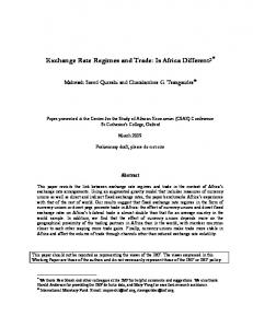 Exchange Rate Regimes and Trade: Is Africa