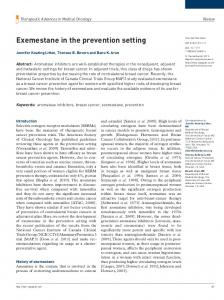 Exemestane in the prevention setting