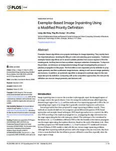 Exemplar-Based Image Inpainting Using a Modified Priority Definition