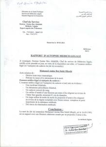 Exemple de rapport d'autopsie