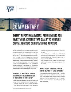 Exempt Reporting Advisers - Jones Day