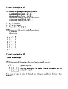 Exercices chapitre 3.1 Exercices chapitre 3.3