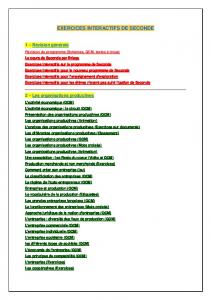 EXERCICES INTERACTIFS DE SECONDE