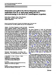 Exhumation and uplift of the Sierras Pampeanas: preliminary ...