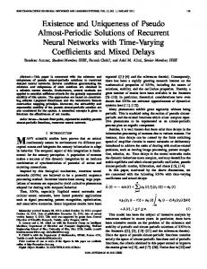 Existence and Uniqueness of Pseudo Almost-Periodic ... - IEEE Xplore