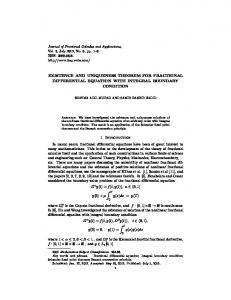 EXISTENCE AND UNIQUENESS THEOREM FOR