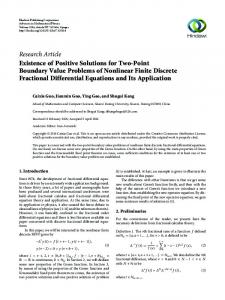 Existence of Positive Solutions for Two-Point Boundary Value ...