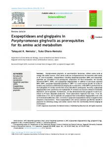 Exopeptidases and gingipains in Porphyromonas gingivalis as ...