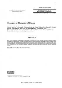 Exosomes as Biomarker of Cancer