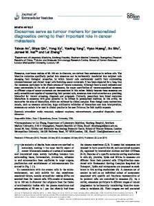 Exosomes serve as tumour markers for