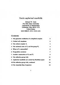 Exotic aspherical manifolds - OSU Math - The Ohio State University