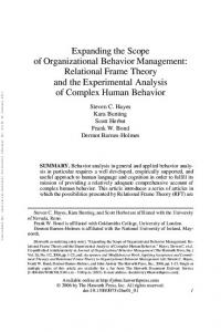 Expanding the Scope of Organizational Behavior ... - CiteSeerX