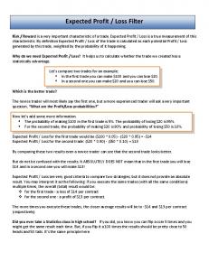 Expected Profit / Loss Filter - EzTrade