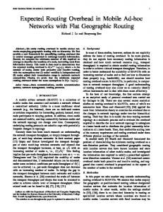 Expected Routing Overhead in Mobile Ad-hoc Networks ... - CiteSeerX