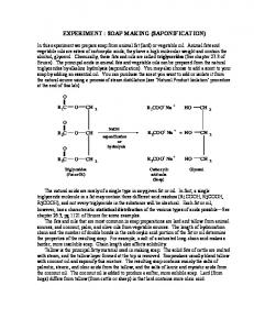 EXPERIMENT : SOAP MAKING (SAPONIFICATION)