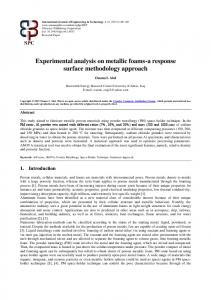 Experimental analysis on metallic foams-a response ...