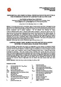 experimental and computational investigation of velocity field