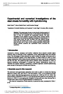 Experimental and numerical investigations of the steel sheets